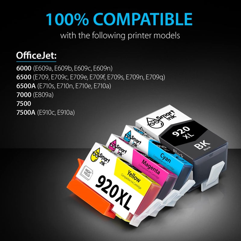 Smart Ink Compatible Ink Cartridge Replacement for HP 920 XL 920XL (2 Black, 2 Cyan, 2 Magenta, 2 Yellow, 8 Combo Pack) to use with HP Officejet 6000 6500 6500A 7000 7500A 7500 - Image 3